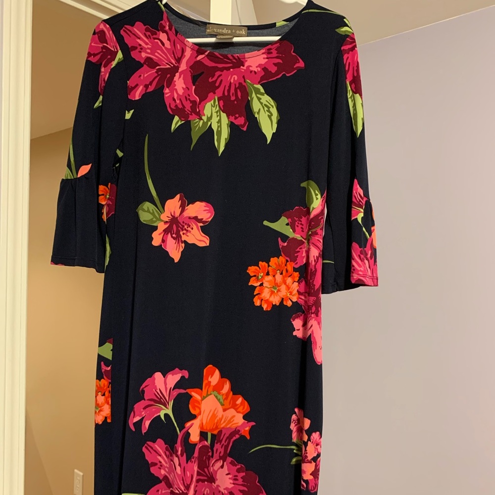 Floral and navy dress